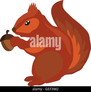 Vector illustration d'un écureuil avec un gland Illustration de Vecteur