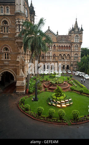 L'image de l'architecture du bâtiment de la gare CST ou VT station, Mumbai Inde Banque D'Images