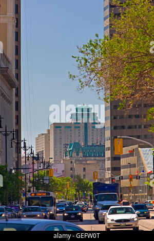 Géographie, voyage, Canada, Manitoba, Winnipeg,à la rue de bas Quartier de la bourse à l'hôtel Fort Garry et Royal Banque D'Images