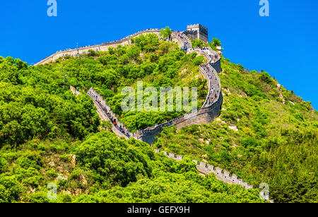 Vue de la Grande Muraille à Badaling - Chine Banque D'Images