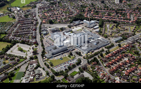 Vue aérienne de l'hôpital de Barnsley, South Yorkshire, UK Banque D'Images