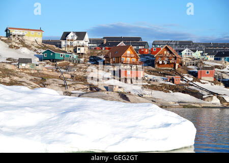 Les glaciers sont sur l'océan Arctique à Ilulissat au Groenland Banque D'Images