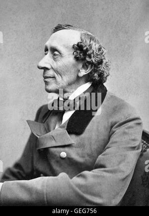 Hans Christian Andersen. Portrait de l'auteur danois, célèbre pour ses contes de fées, par Thora Hallager, 1869. Banque D'Images