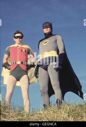 Robin (Burt Ward), Batman (Adam West) *** légende locale *** 1966-1968, 1960 er, 1960, Bande Dessinée, Batman, adaptation du film Verfilmung comique, Fernsehen, Television, Serie US, Batman Banque D'Images