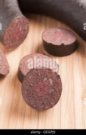 Boudin noir ou boudin en rondelles Banque D'Images