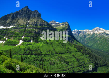 Clements, montagne mont cannon, et cieux pic dans le Glacier National Park, Montana Banque D'Images