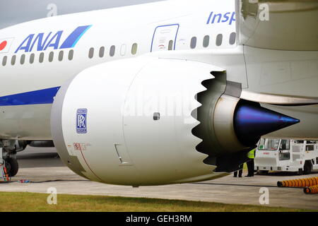 All Nippon Airways, ANA, Boeing 787-9 Dreamliner N1015B au Farnborough International Airshow 2016 Banque D'Images