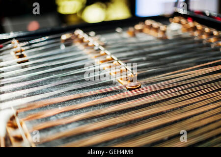 Dulcimer tchèque en bois instrument de musique traditionnel. Banque D'Images