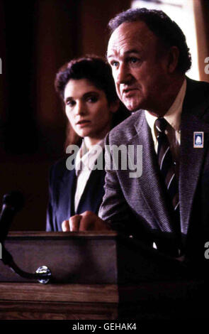 Elizabeth Mastrantoni, Gene Hackman eines Tages sich die Vater (Gene Hackman) und Tochter (Elizabeth Mastrantoni) im Prozess gegen einen Automobilkonzern gegenueber. *** *** Légende locale 1991, Class Action, das Gesetz der Macht Banque D'Images
