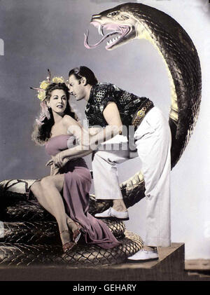 Maria Montez, John Hall als Ramu *** *** légende locale 1943, Cobra Woman, Die Schlangenpriesterin Banque D'Images