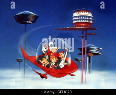 Elroy, Astro, Judy, Jane Jetson, George Jetson *** *** 1990 légende locale, Jetsons : Le film, Die Jetsons - Der Film Banque D'Images