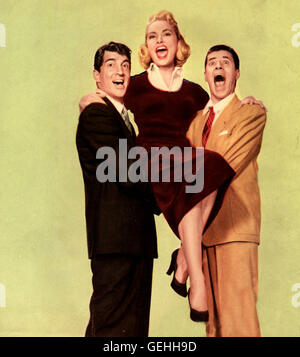 Dean Martin, Janet Leigh, Jerry Lewis *** *** légende locale 1954, 1950er, années 50, cinéma, le Vivant, portrait, singen, chant, Patient Mit Dachschaden Banque D'Images