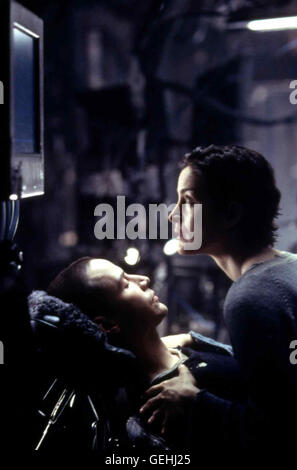 Neo (Keanu Reeves), Trinity (Carrie Anne Moss) *** légende locale *** 1999, matrice, la matrice, Banque D'Images