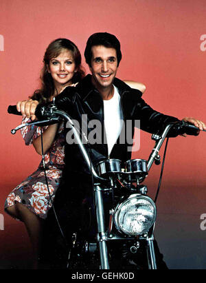 Linda Purl, Henry Winkler *** *** légende locale, Jours Heureux , 1974 Banque D'Images