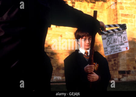 Daniel Radcliffe Dreharbeiten bei den. *** *** Légende locale 2001, Harry Potter et la pierre du sorcier, Harry Potter und der Stein Der Weisen Banque D'Images