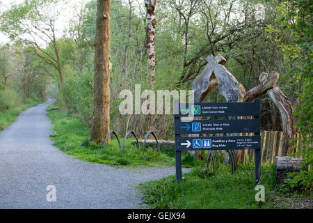 Entrée de la réserve naturelle nationale de la SCRO Caron près de Tregaron, au Pays de Galles Banque D'Images