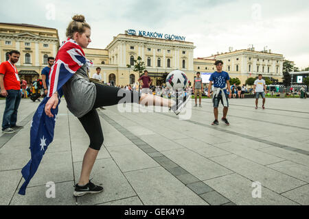 Cracovie, Pologne. 25 juillet 2016. Pèlerins du monde entier sont arrivés à Cracovie pour célébrer la Journée mondiale de la Jeunesse 2016. Credit : Beata Zawrzel/Alamy Live News Banque D'Images