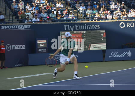 Toronto, Ontario, Canada. Le 25 juillet, 2016. Denis Shapovalov canadien Nick Kyrgios australienne défaites d'avancer au deuxième tour de la Coupe Rogers de Tennis à Toronto, au Canada. © João Luiz de Franco/ZUMA/Alamy Fil Live News Banque D'Images