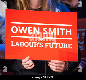 Londres, Royaume-Uni. 26 juillet, 2016. Direction du travail campagnes contender Owen Smith à Londres. Crédit : Michael Tubi/Alamy Live News Banque D'Images