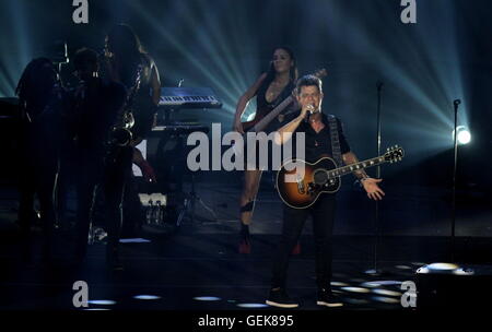 26 juillet 2016 - Le chanteur Alejandro Sanz revient à obtenir sa deuxième visite à Malaga en moins d'un an avec plus de 10 000 personnes dans le Palais des sports Martín Carpena MÃ¡laga avec sa nouvelle tournée appelée '' érable © - Photos Lorenzo Carnero/ZUMA/Alamy Fil Live News Banque D'Images