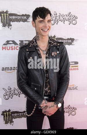 Columbus, OH, USA. Apr 26, 2015. 18 juillet 2016 - Columbus, Ohio - Andy Black assiste à la presse Alternative Music Awards 2016 tenue à Jerome Schottenstein Center. Crédit photo : Jason L Nelson/AdMedia © Jason L Nelson/AdMedia/ZUMA/Alamy Fil Live News Banque D'Images