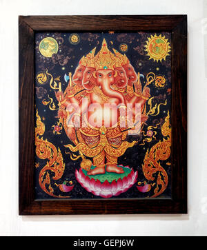 Peinture de Ganesh, l'éléphant hindou a dirigé dieu. Bouddhisme Thaïlandais. Banque D'Images