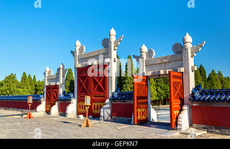 Barrières au Temple du Ciel à Beijing Banque D'Images
