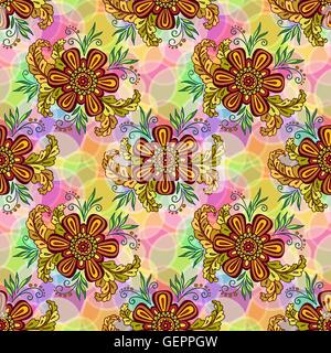 Motif floral Seamless Tile Illustration de Vecteur