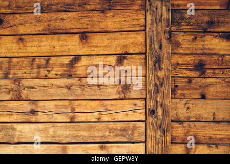 Chalet en bois mur, surface de plancher bois rustique Banque D'Images