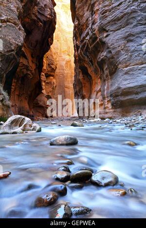 Géographie / voyages, USA, Utah, Le Goulet, Virgin River, Zion National Park, Banque D'Images