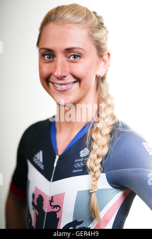 Grande-bretagne Laura Trott lors d'un événement de l'équipe Go du cyclisme sur piste au Celtic Manor Resort, Newport. Banque D'Images