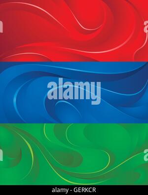 Vector illustration d'un fond en trois avec des vagues Illustration de Vecteur