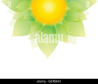 Vector illustration d'une fleur en vert et jaune Illustration de Vecteur