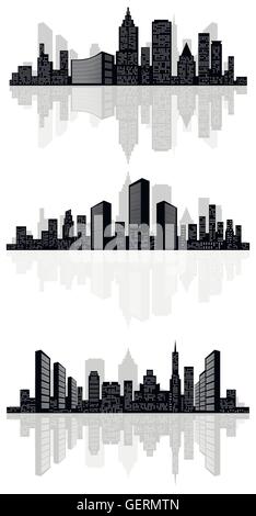 Vector illustration d'un abstract silhouette ville Illustration de Vecteur