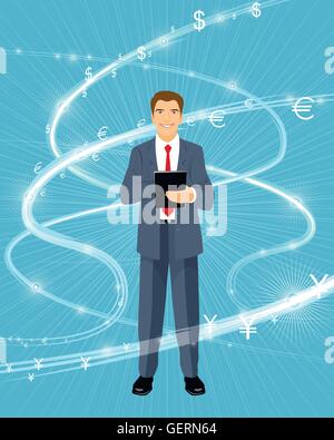 Vector illustration d'un financier et des flux financiers Illustration de Vecteur