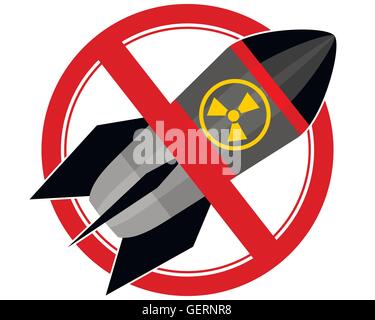 Vector illustration d'une fusée nucléaire sign Illustration de Vecteur