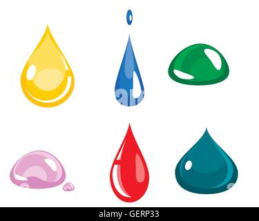 Vector illustration d'un jeu de six gouttes Illustration de Vecteur