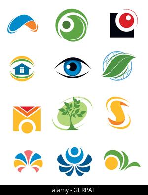 Vector illustration d'un jeu de logos différents Illustration de Vecteur