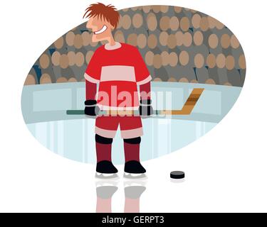 Vector illustration d'un joueur de hockey sur glace Illustration de Vecteur