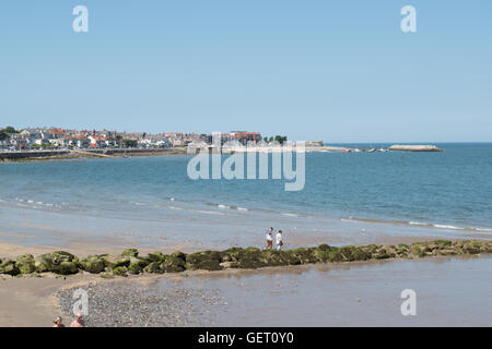 Vue vers le nord du Pays de Galles Mer Rhos Banque D'Images