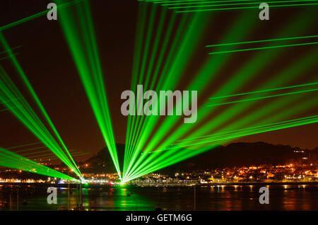 Laser de Conwy et lumière au nord du Pays de Galles Banque D'Images