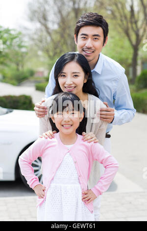 Portrait of happy young famille chinoise Banque D'Images