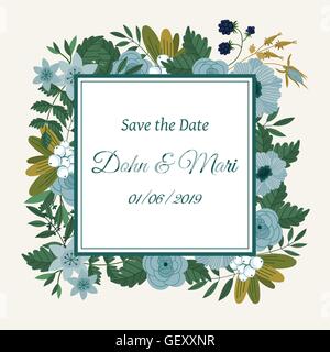 Modèle d'invitation de mariage mignon Illustration de Vecteur