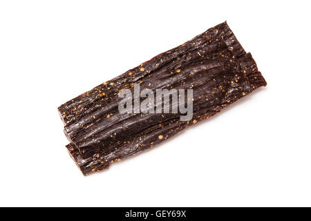 Viande séchée de boeuf sticks isolated on a white background studio. Banque D'Images