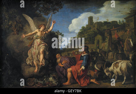 Pieter Lastman - L'ange Raphaël prend congé du vieux Tobie et son fils Tobias Banque D'Images