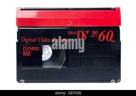 Closeup détail de cassette vidéo MiniDV Banque D'Images