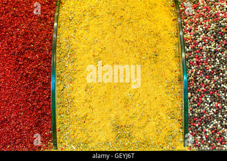 Directement au-dessus d'Épices Shot for sale at market Stall Banque D'Images