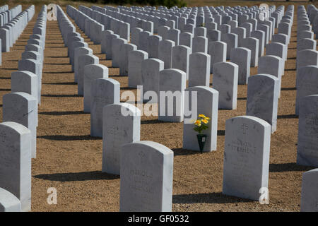 Arvin, Californie - Bakersfield National Cemetery dans les montagnes de Tehachapi, à l'est de Bakersfield. Banque D'Images