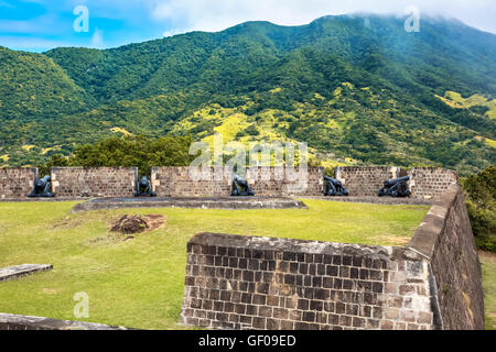 La vieille forteresse de Brimstone Hill Saint-kitts Antilles