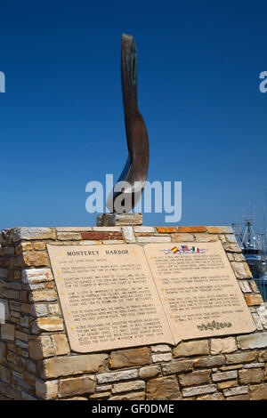 Histoire Le port de Monterey sculpture, Fisherman's Wharf, Monterey, Californie Banque D'Images